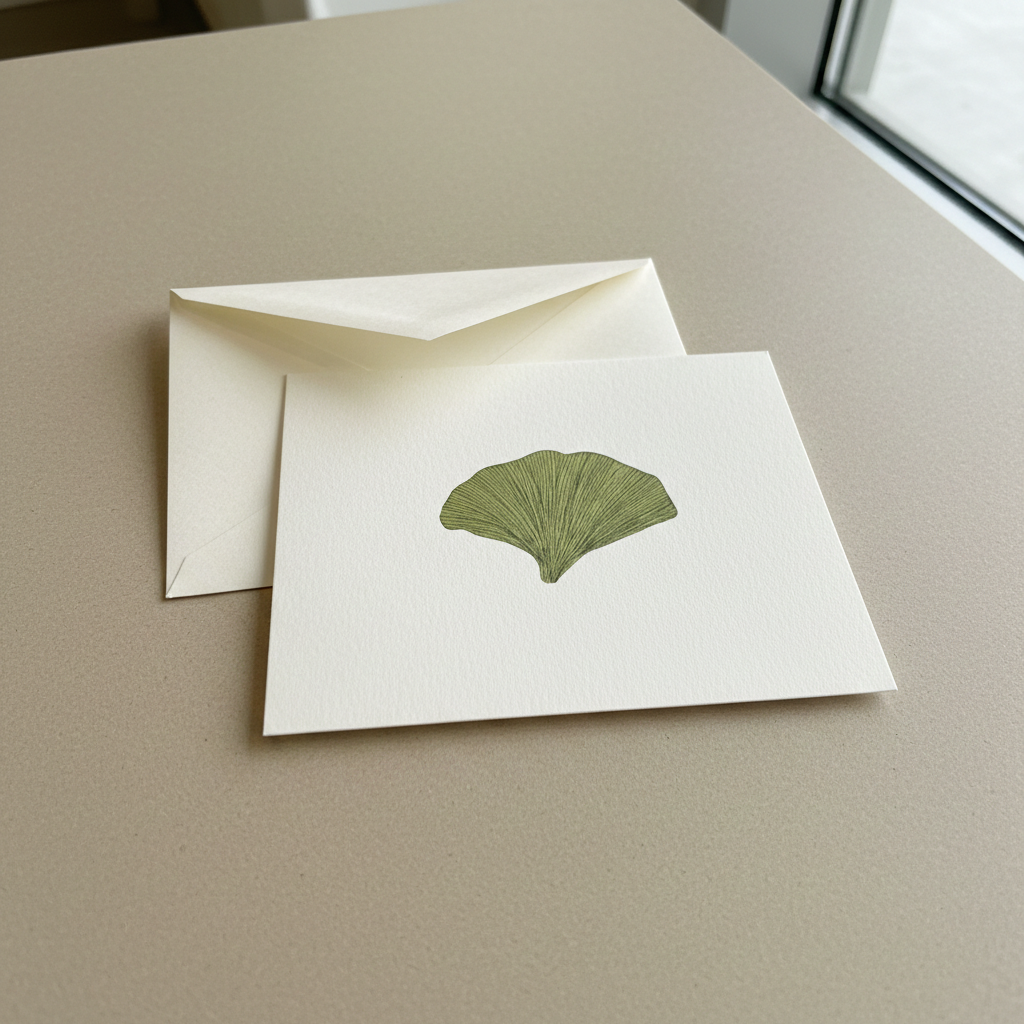 Folded Card - Large Ginkgo Leaf